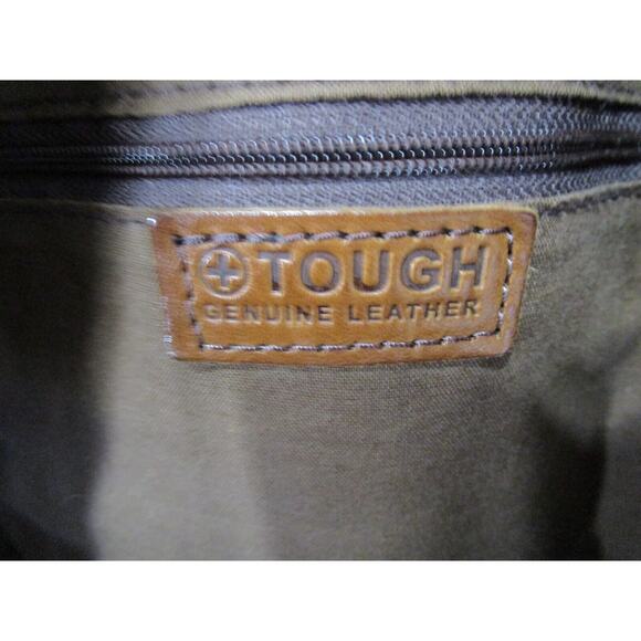 Tough Jeansmith I Think Therefor I Am Large Brown Leather Shoulder Satchel Purse - Picture 13 of 13